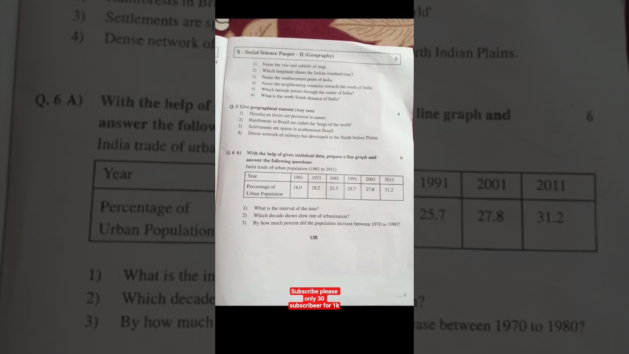 10th standard geography preliminary examination question paper 