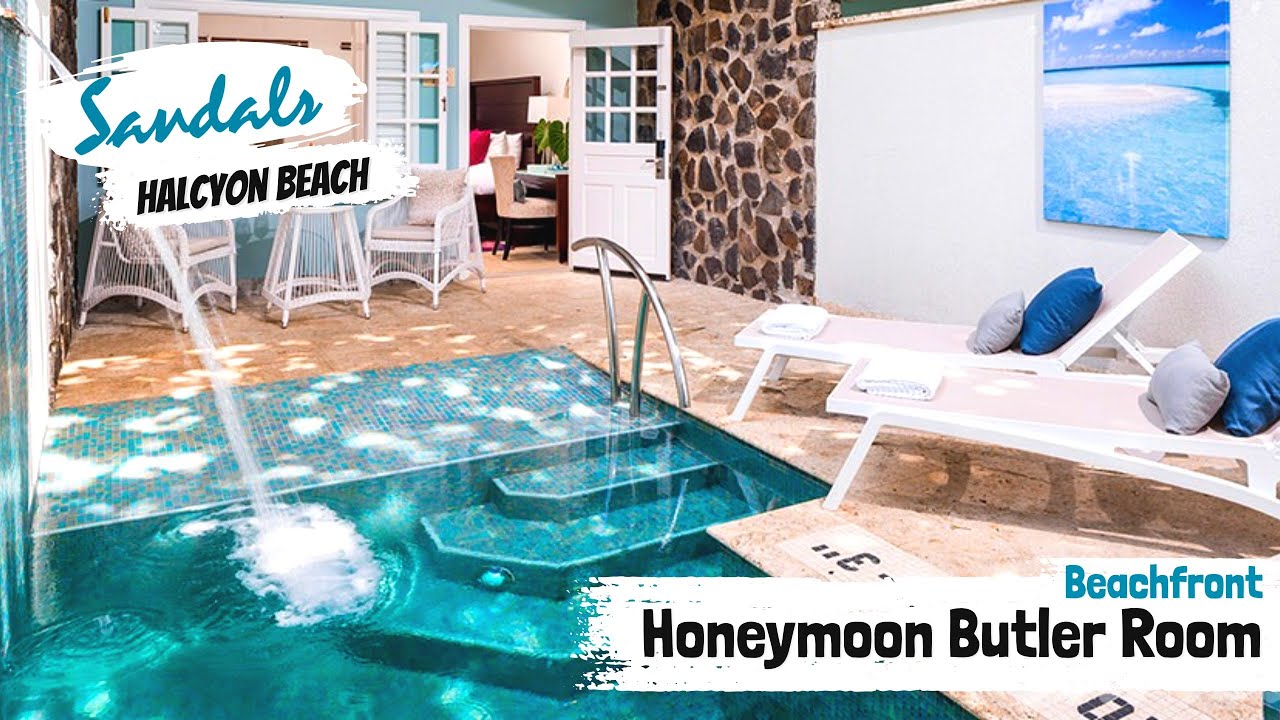 Beachfront Honeymoon Butler Room 1BP | Sandals Halcyon Beach, St Lucia | Full Room Tour & Review 4K