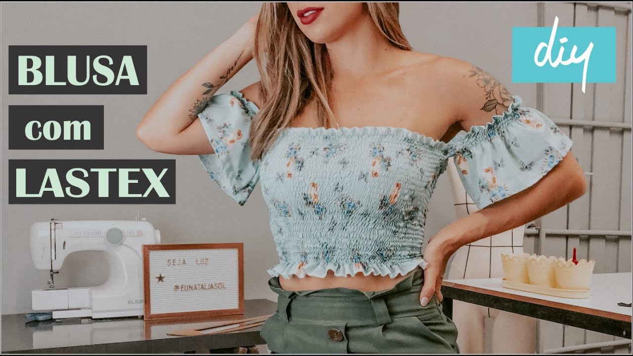 COMO COSTURAR BLUSINHA EM LASTEX - PASSO A PASSO - FÁCIL - DIY