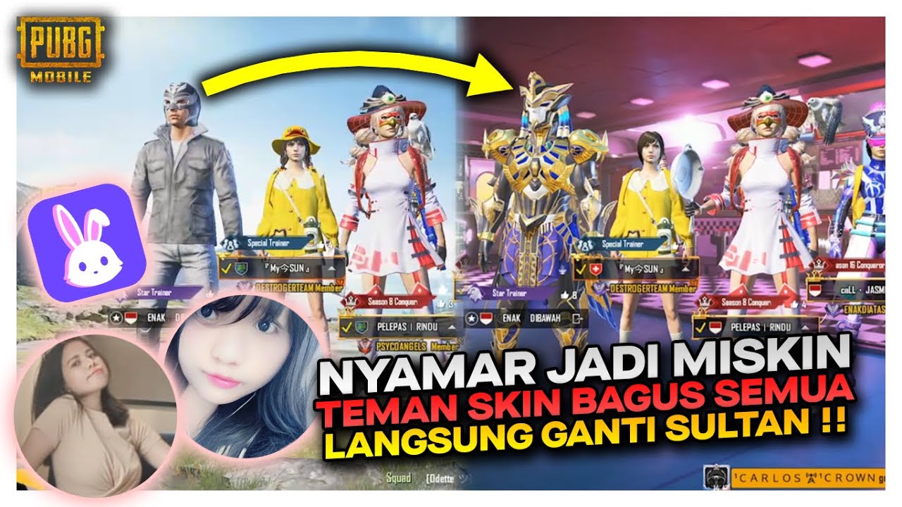 NYAMAR JADI PLAYER MISKIN MALAH DAPAT TEMAN SKIN MAHAL SEMUA , LANGSUNG GANTI SULTAN - PUBG MOBILE