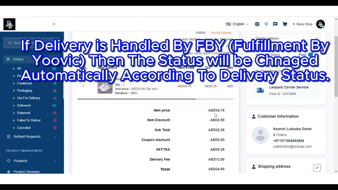 Order Status Changing & Shipping, Tracking Providing Method