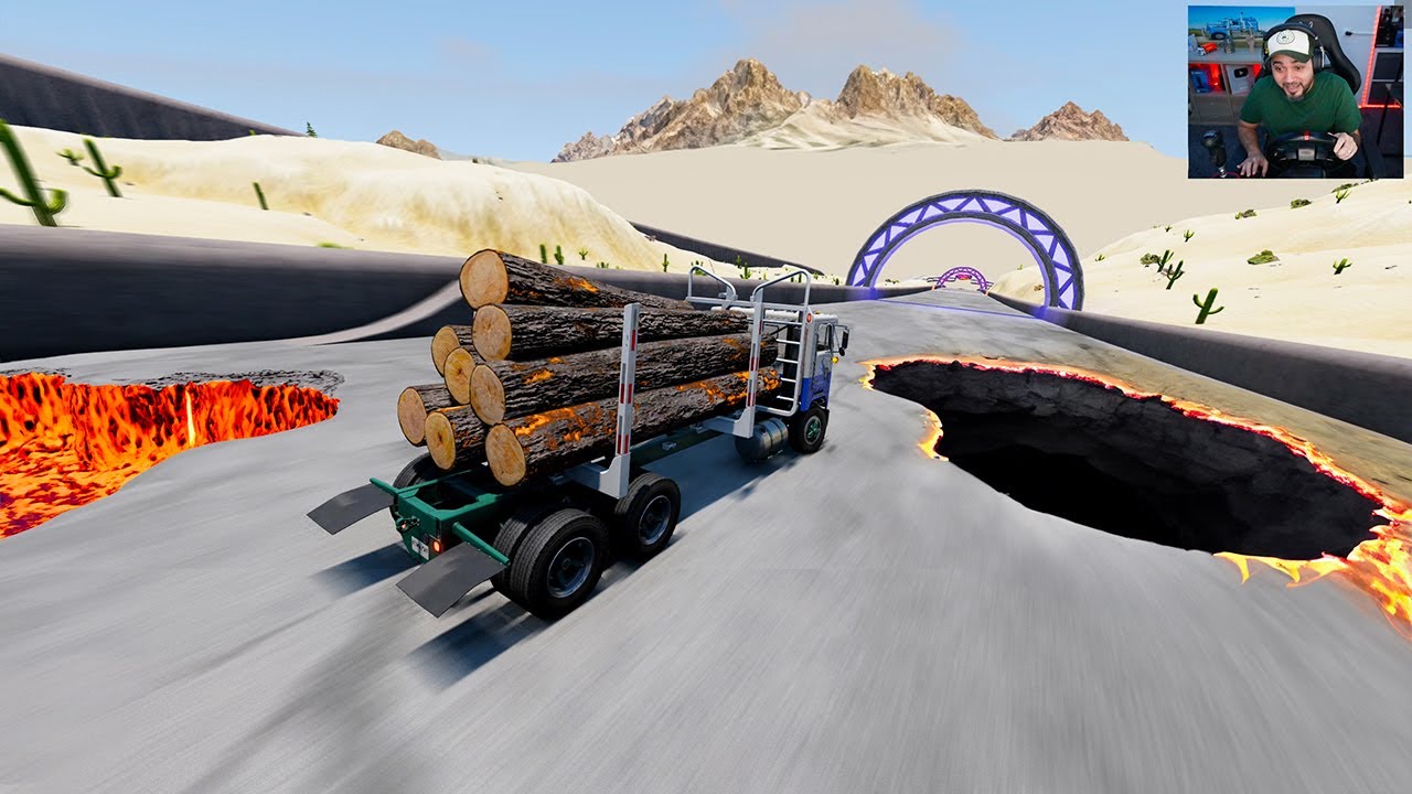 BeamNG.drive Camión Vs Agujero De Lava