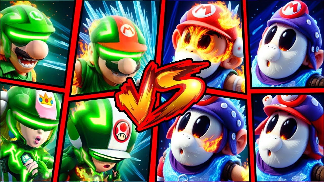 MARIO, LUIGI, PEACH, TOAD CUP BATTLES - Mario Strikers Battle League