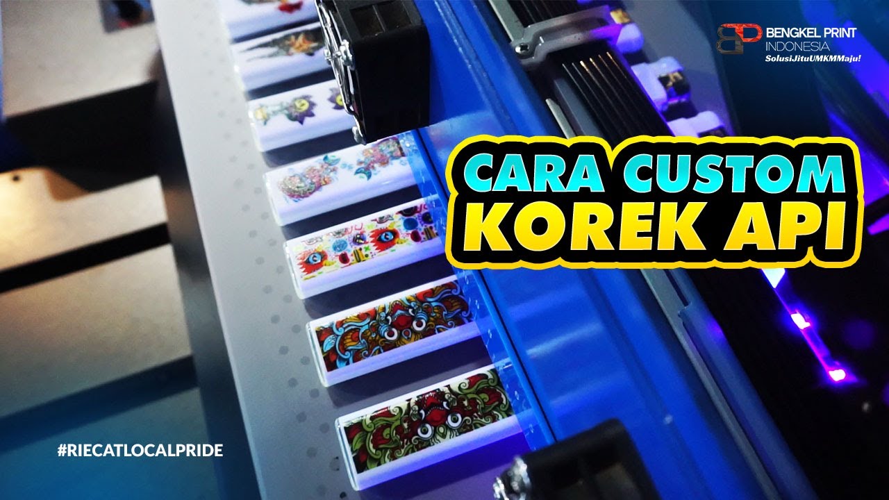 Cara Print Korek Menggunakan Mesin Printer UV Flatbed Riecat