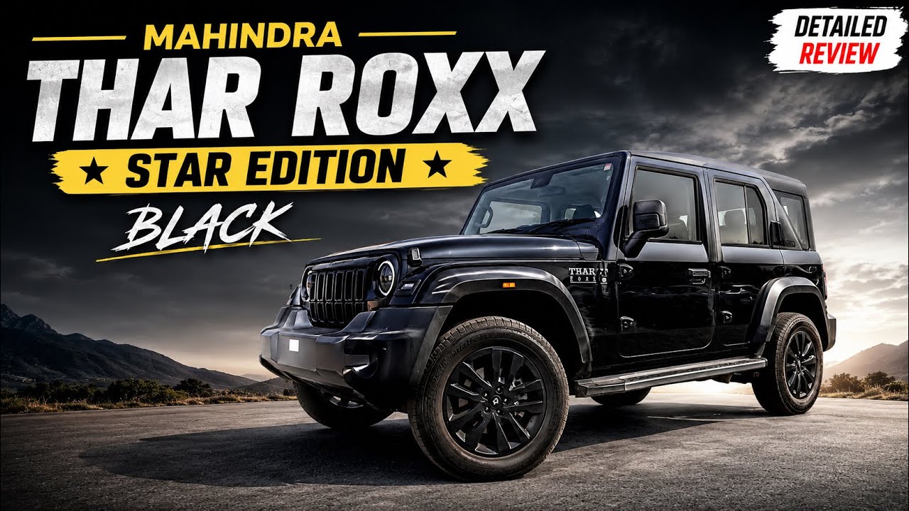 Mahindra Thar Roxx Star Edition Black 🔥 Full Walkaround & Features