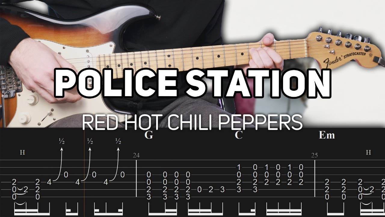 Red Hot Chili Peppers - Police Station (Guitar lesson with TAB)