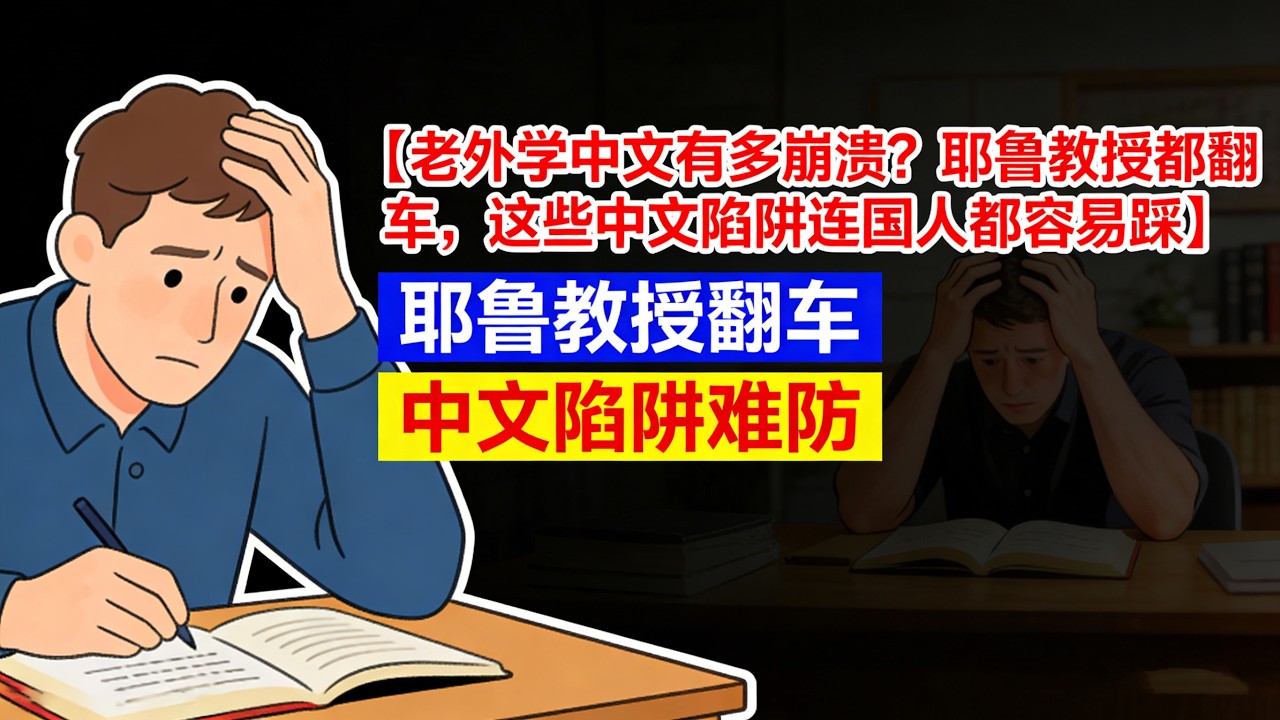 中文有多难？老外背完《静夜思》，却被“塞翁失马”逼到放弃，连中国人都容易踩坑#老外学中文有多难#耶鲁教授中文翻车#中文古今异义大赏#中文文化博大精深#老外学中文名场面#史景迁中文误读#中文词语误区