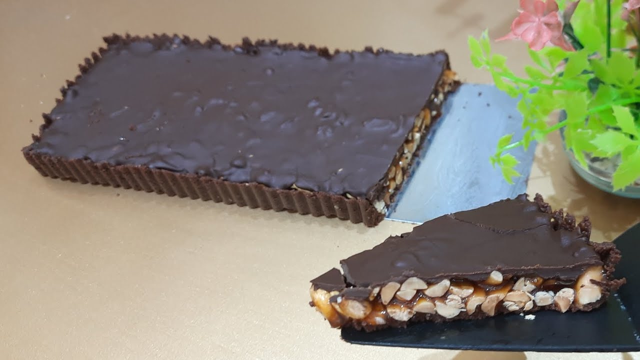 طارط السنيكرز بدون فرن بدون غلوتين TARTE SNICKERS SANS GLUTEN
