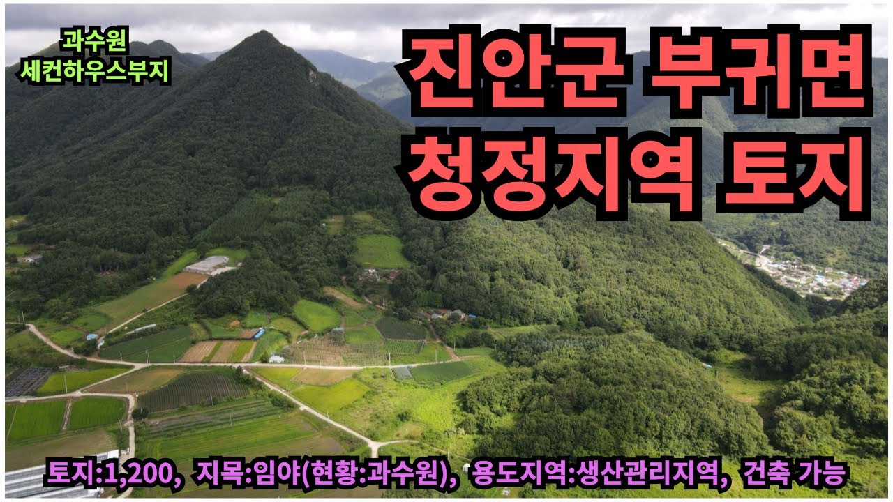 #매물번호:2025-179# 진안군 부귀면 과수원과 세컨하우스 급매 토지, 면적:1,200평, 과수원으로 사용.