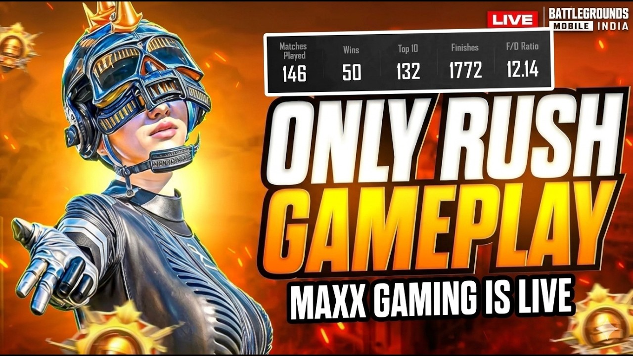 RUSH GAMEPLAY WITH MAXX GAMING | BGMI LIVE | MAXX GAMING