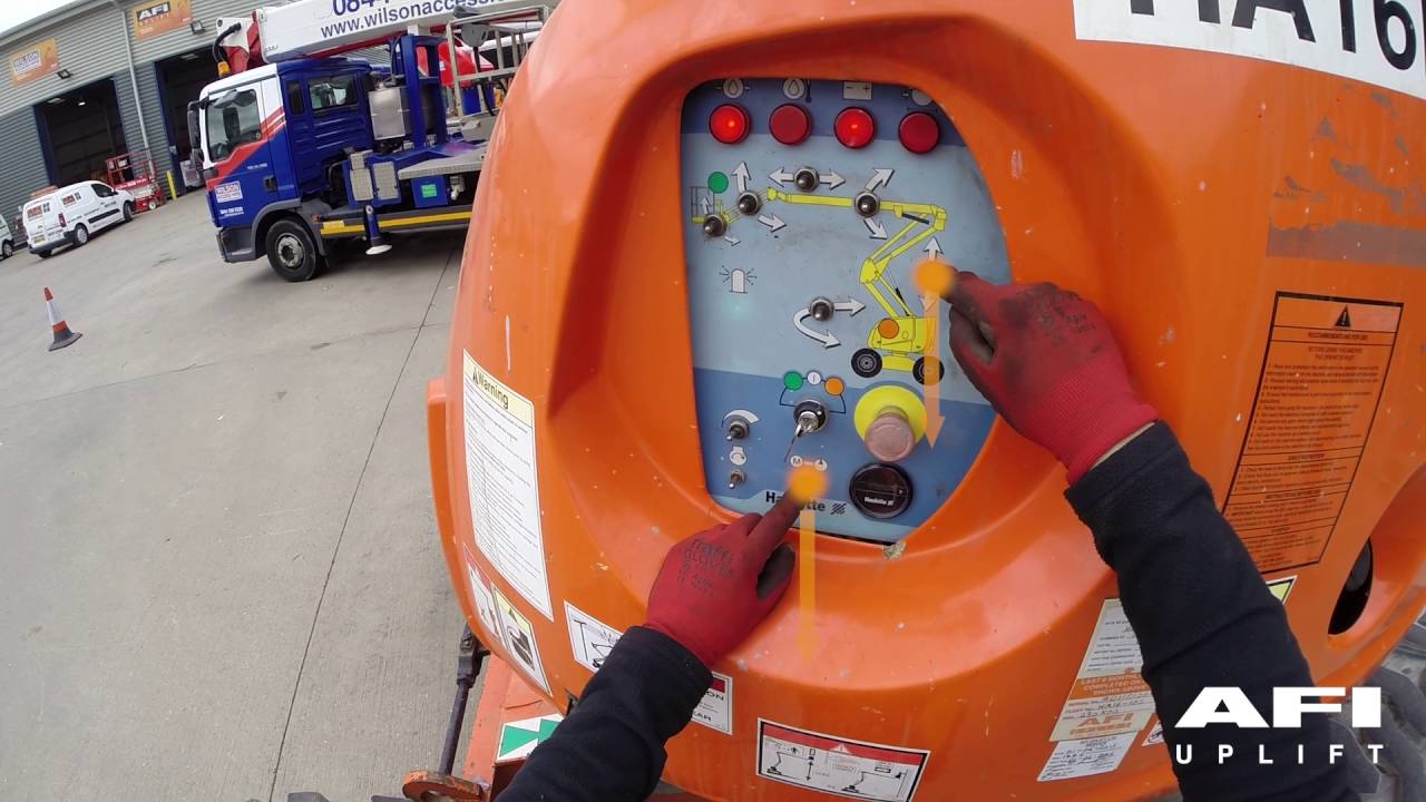 AFI MEWP Emergency Lowering videos Haulotte H16TPX, HA16PX, HA16SPX, H21TX, H23TPX, H25TPX