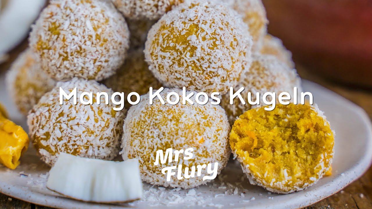 Mango Kokos Kugeln - Gesunde Bliss Balls - Basisch, ohne weissen Zucker, vegan