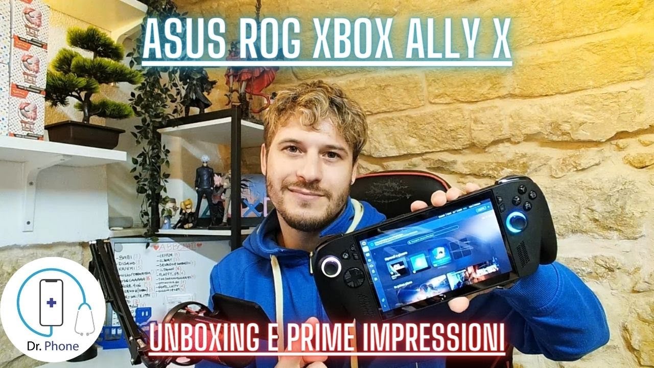 ASUS XBOX ROG ALLY X unboxing e prime impressioni con alimentatore DOCK STAND 65W