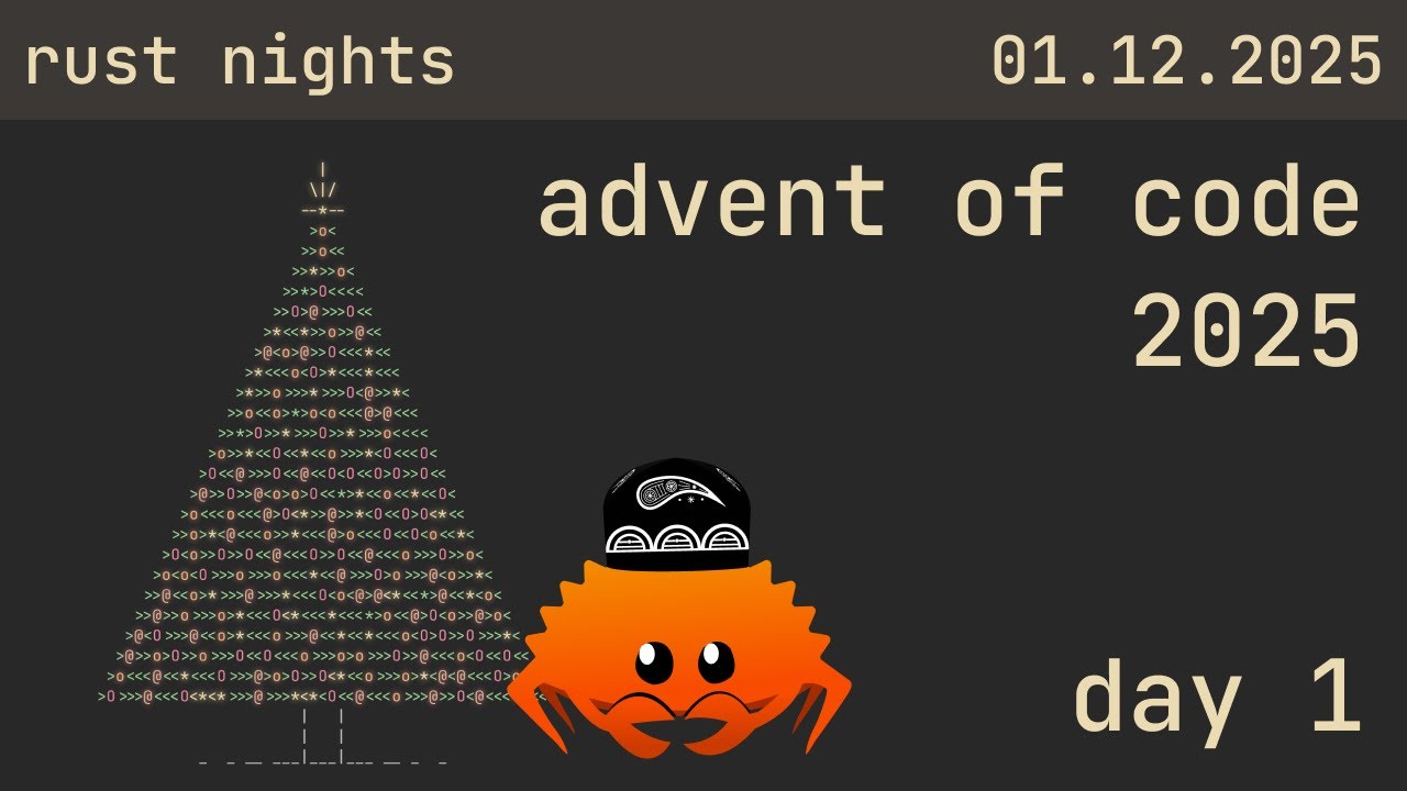 🇺🇿 day 1 @ advent of code 2025 @ rust nights | 01.12.2025