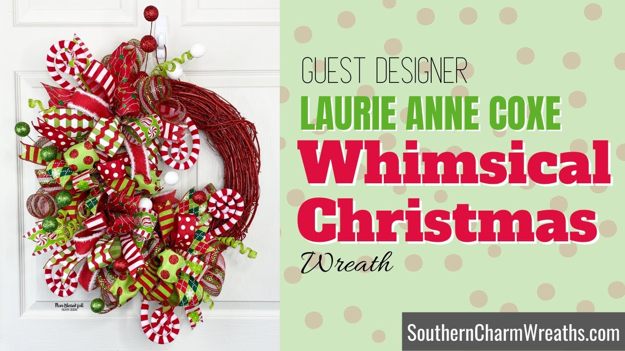 How to Make a Deco Mesh Christmas Bow Grapevine Wreath #wreathmaking