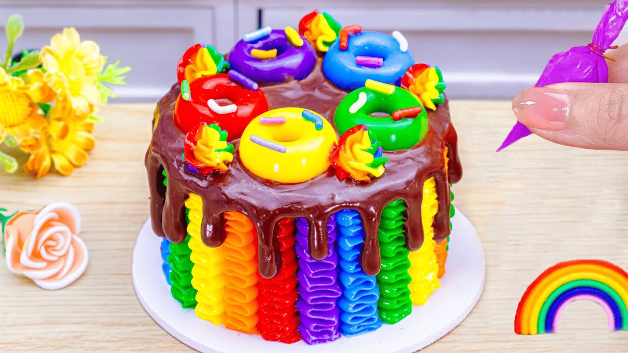 🍒Yummy Jelly Mini Cake🍈Miniature Rainbow Jelly Donut 🌈By HT Mini Cakes