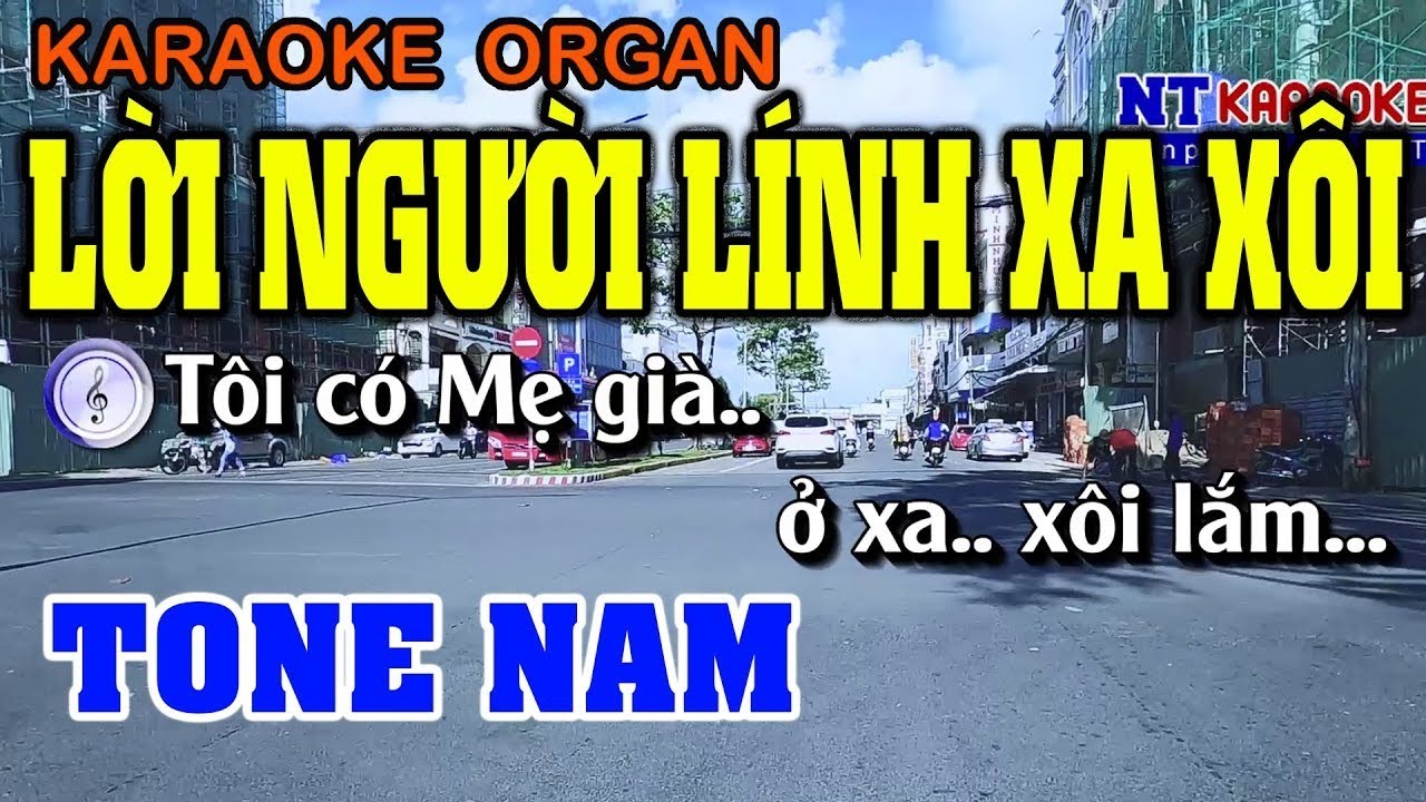 KARAOKE LỜI NGƯỜI LÍNH XA XÔI TONE NAM - ST: SONG AN | KARAOKE NHẠC SỐNG