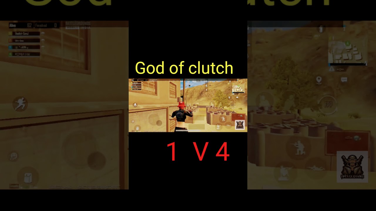 God of 1vs 4 clutch | pubg attitude | BGMI attitude | VIPER LX 👍❤️