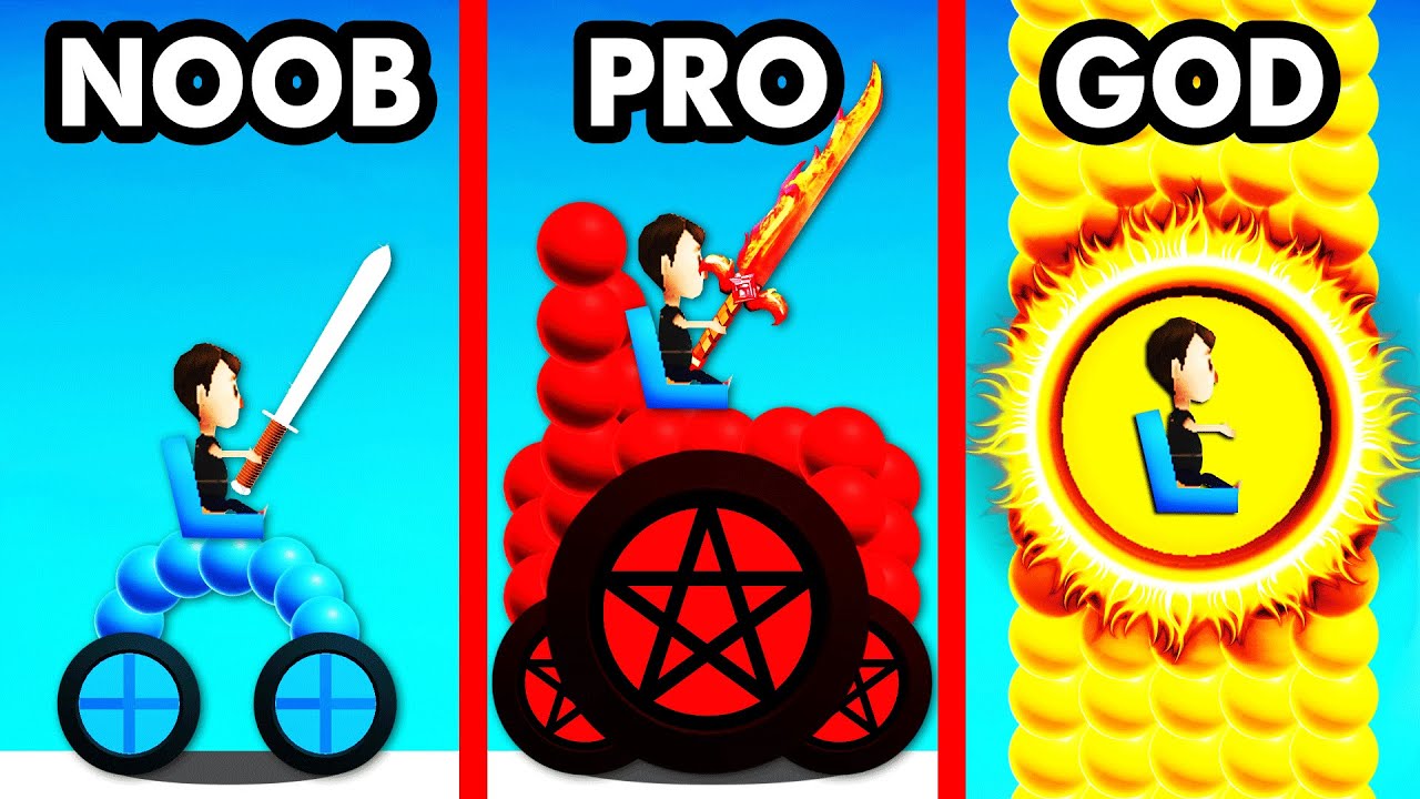 NOOB vs PRO vs GOD BATTLE CAR (Draw Joust)