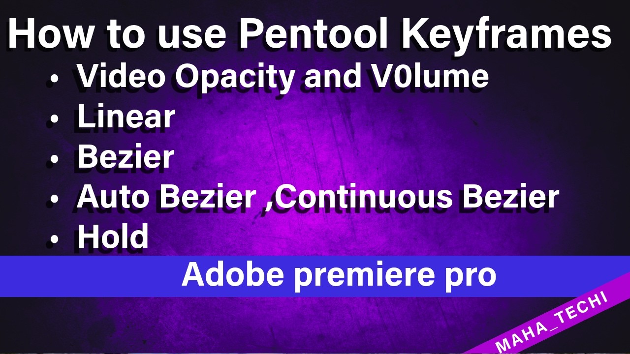 Opacity & Volume Animation Using Pen Tool | Premiere Pro in Telugu