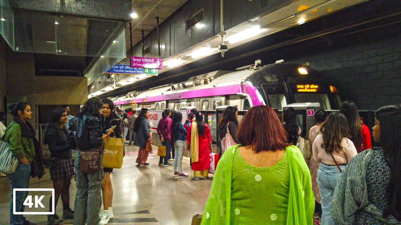 4K INDIA'S DEEPEST METRO STATION TOUR | HAUZ KHAS METRO STATION | DELHI, INDIA | WALKING IN INDIA