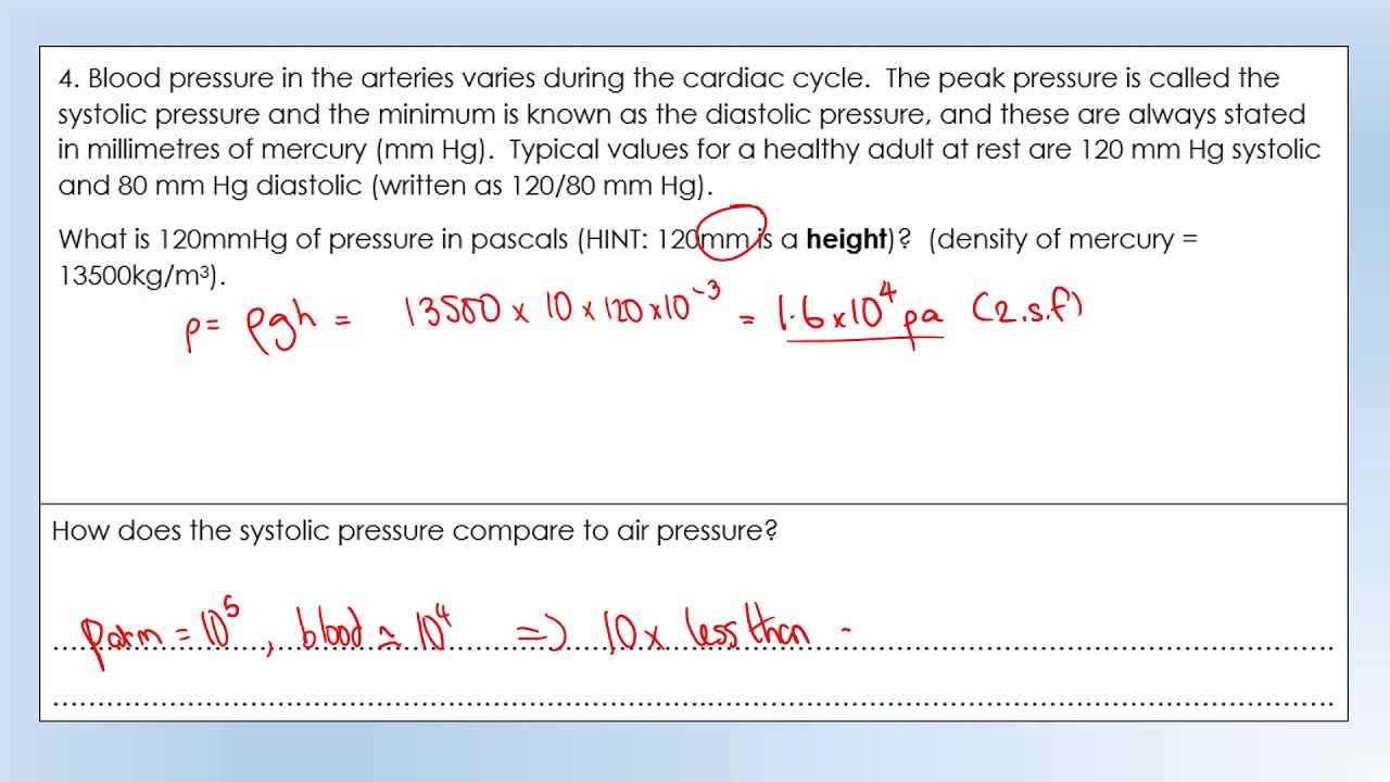 iGCSE Physics: Thermal physics: Fluid pressure solutions