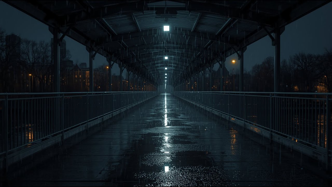 Rain Sounds for Sleep | Rain on a Bridge at Night (2 Hours)