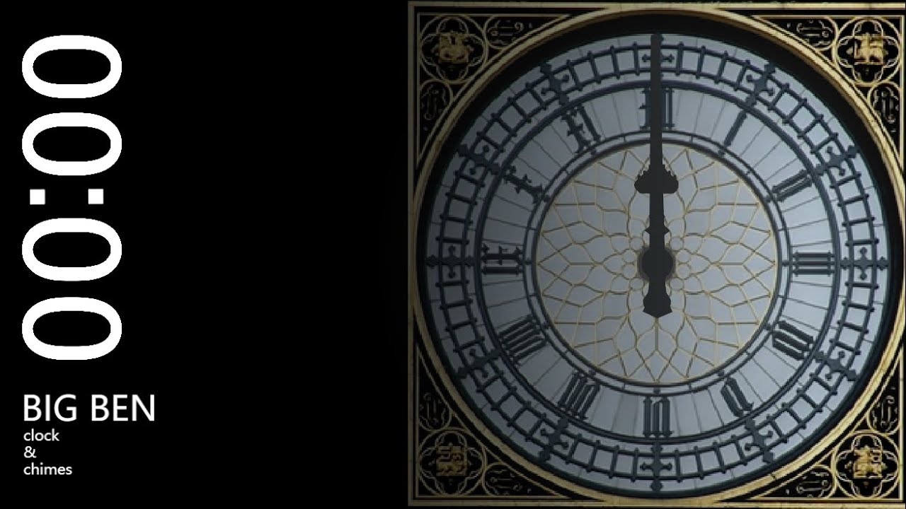 Big Ben (00:00) chimes and clock | Big Ben Digital