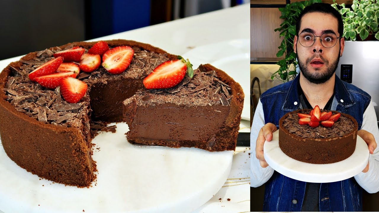 TORTA MOUSSE DE CHOCOLATE COM MORANGOS | A MELHOR QUE VOCÊ JÁ VIU