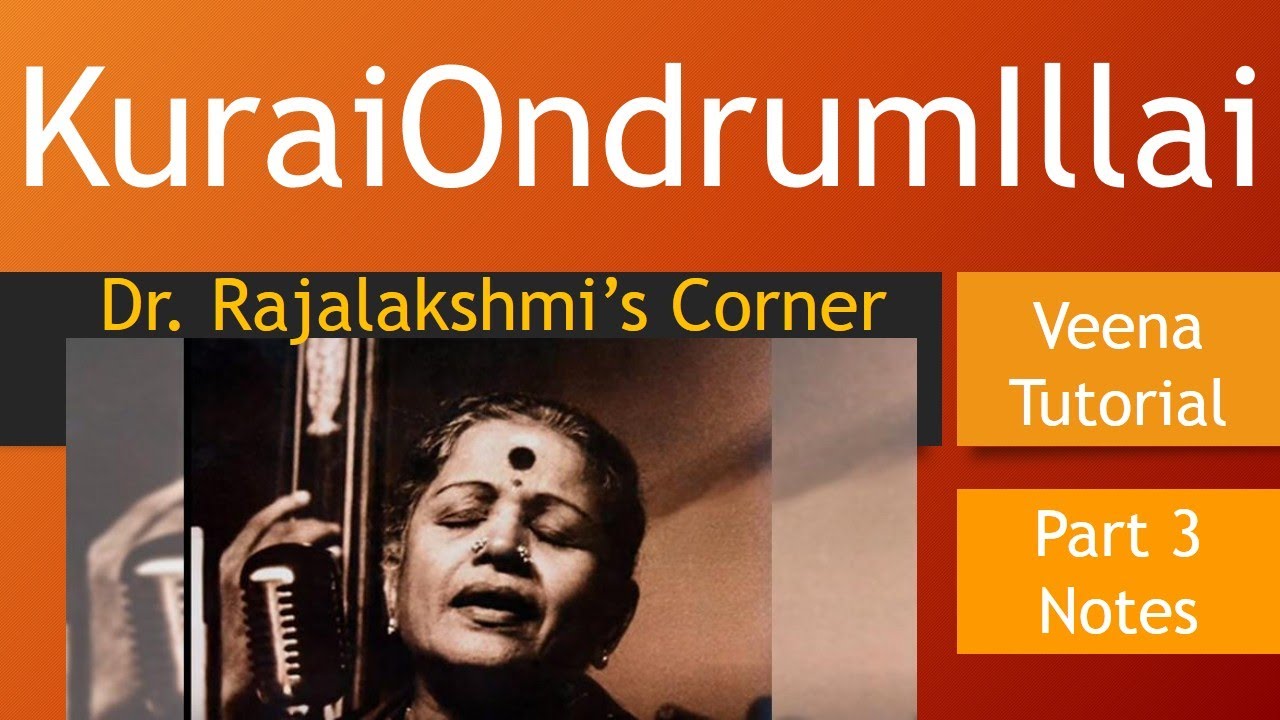 Kurai Ondrum Illai -Part 3 | M.S.Subbulakshmi | Veena Tutorial | Carnatic Notes | Dr.Rajalakshmi