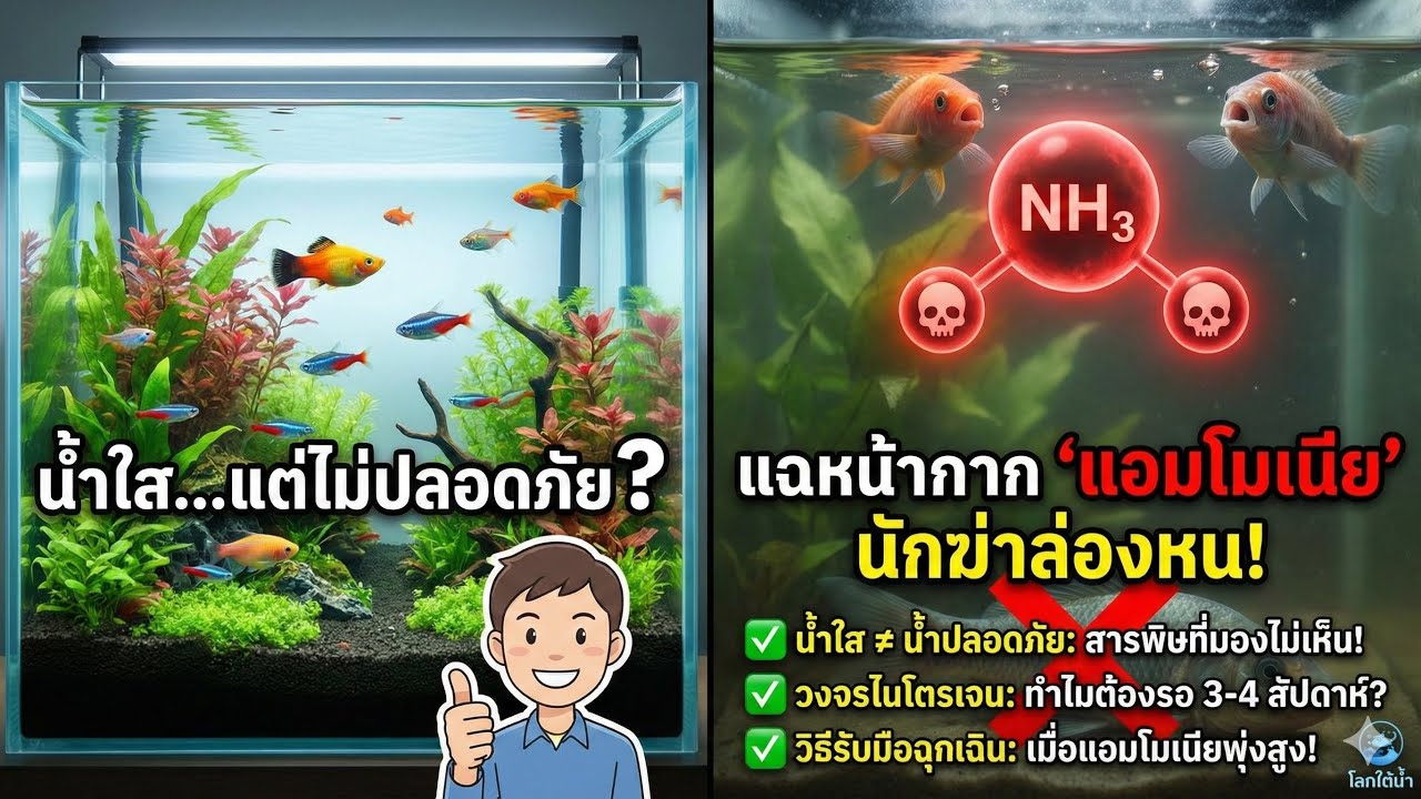 น้ำใสไม่ได้แปลว่าปลอดภัย Ep.1 : เจาะลึกความลับของแอมโมเนียและวงจรไนโตรเจนในตู้ปลา