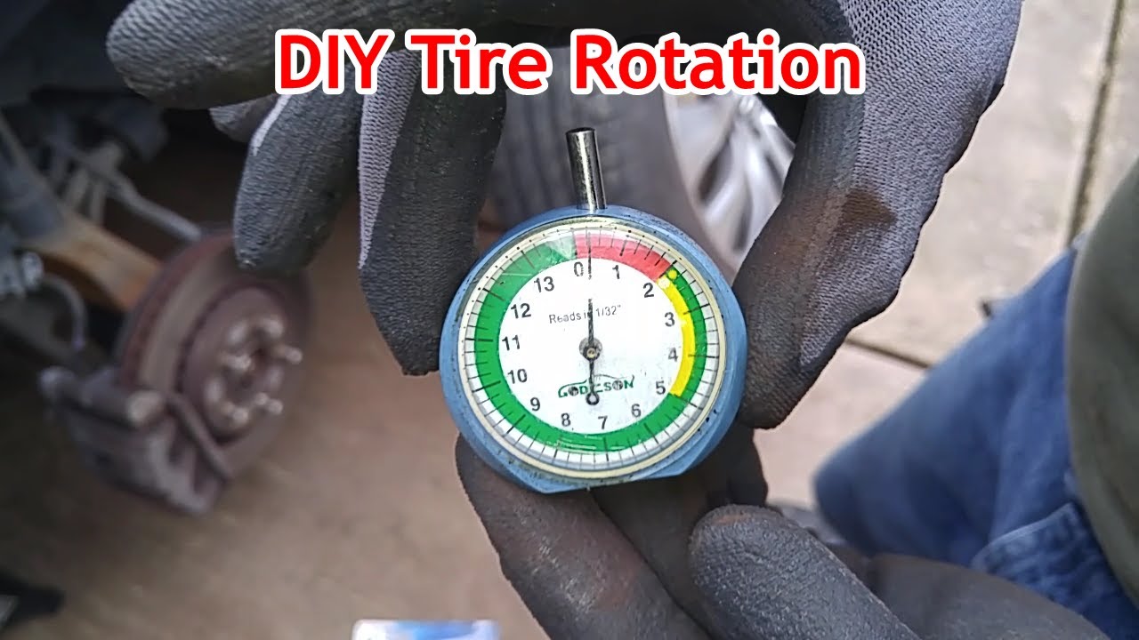 DIY Tire Rotation Using a Tire Depth Gauge!