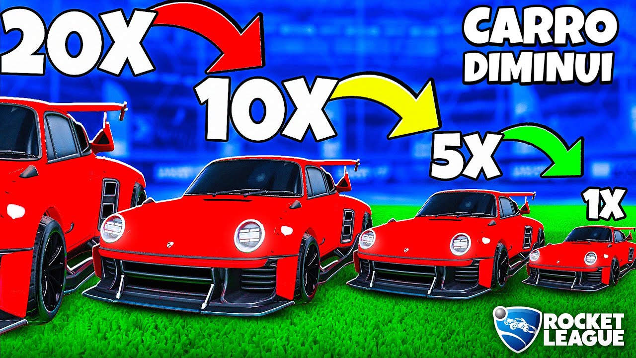 A CADA GOL O CARRO DIMINUI DE TAMANHO NO ROCKET LEAGUE (carro de 50m vs carro de 1cm)
