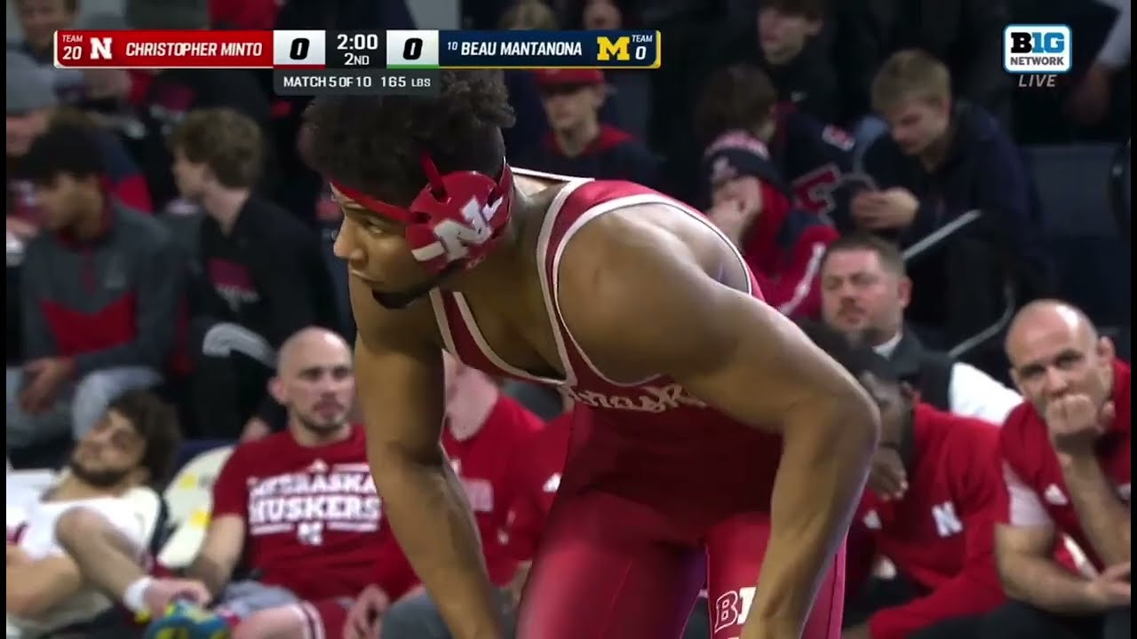 Christopher Minto Nebraska Husker Wrestling vs Beau Mantanona Michigan 165 1/24/25 #huskers