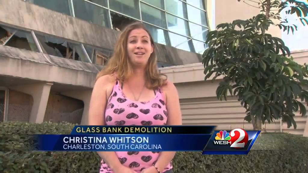 Demolition of Glass Bank in Cocoa Beach begins