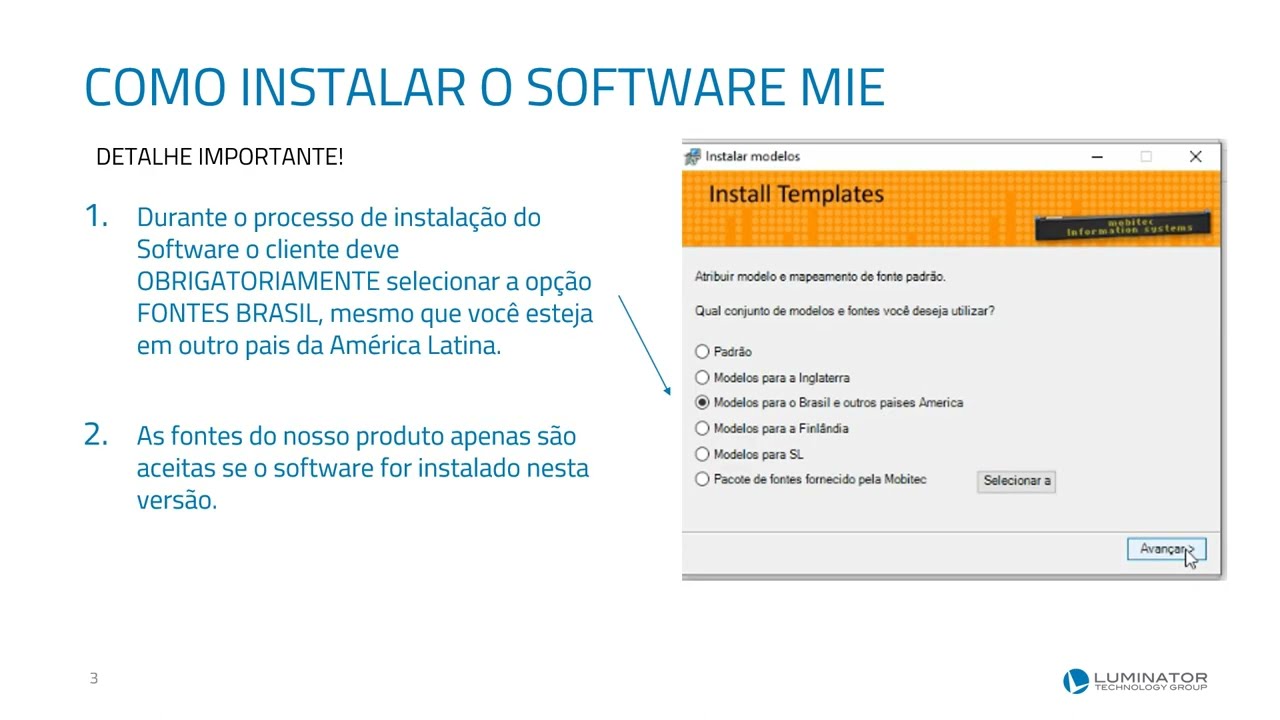 Instala&ccedil;&atilde;o Software Mobi Info Edit - Mobitec