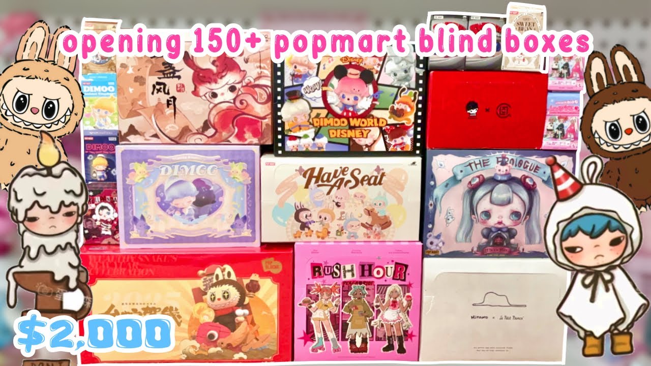 $2,000+ POPMART UNBOXING 💕 | ASMR | labubu,hirono,dimoo,azura & more | compilation | sanriolve
