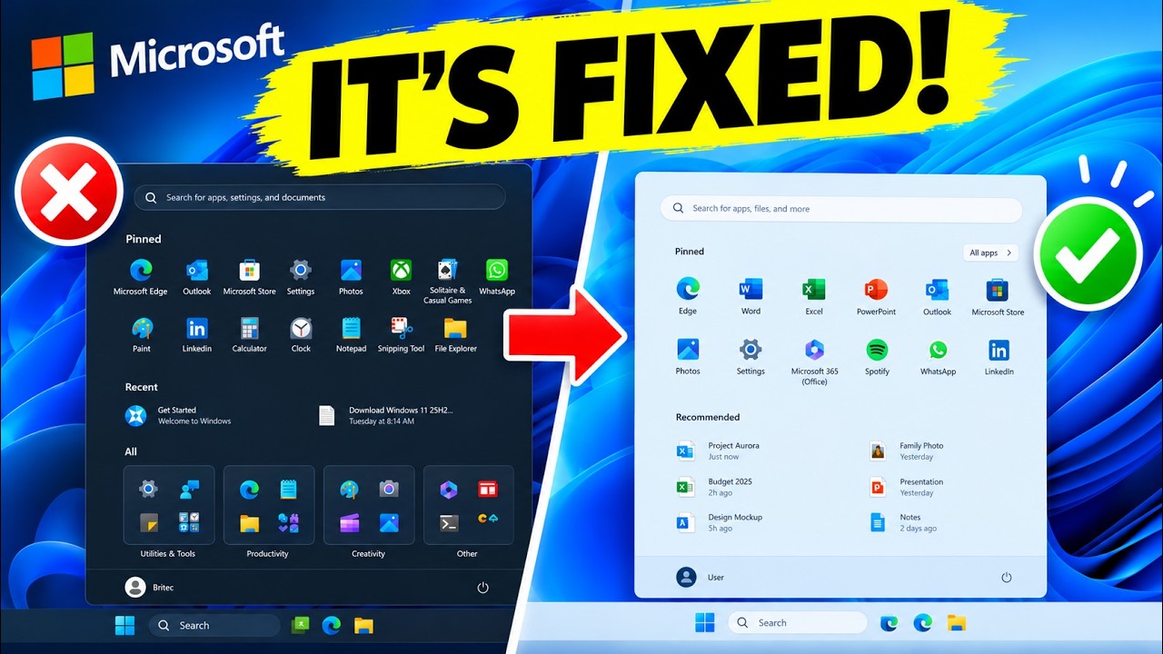 Microsoft W KOŃCU naprawił menu Start w systemie Windows 11