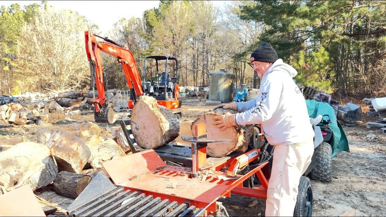 Splitting Our Size Firewood #getsplitdone #firewood #split #firewoodcutting @WolfeRidge 