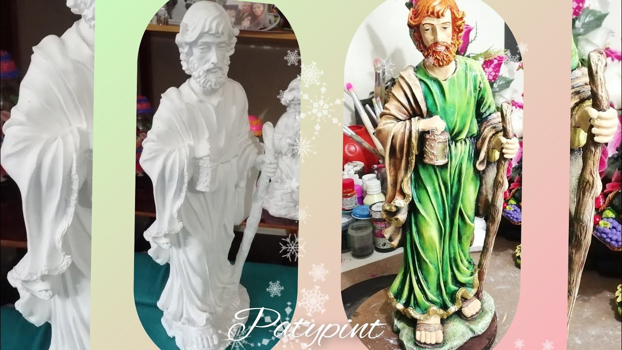pintando a San José (técnica traslúcidos o patina) 👩‍🎨🤗💖