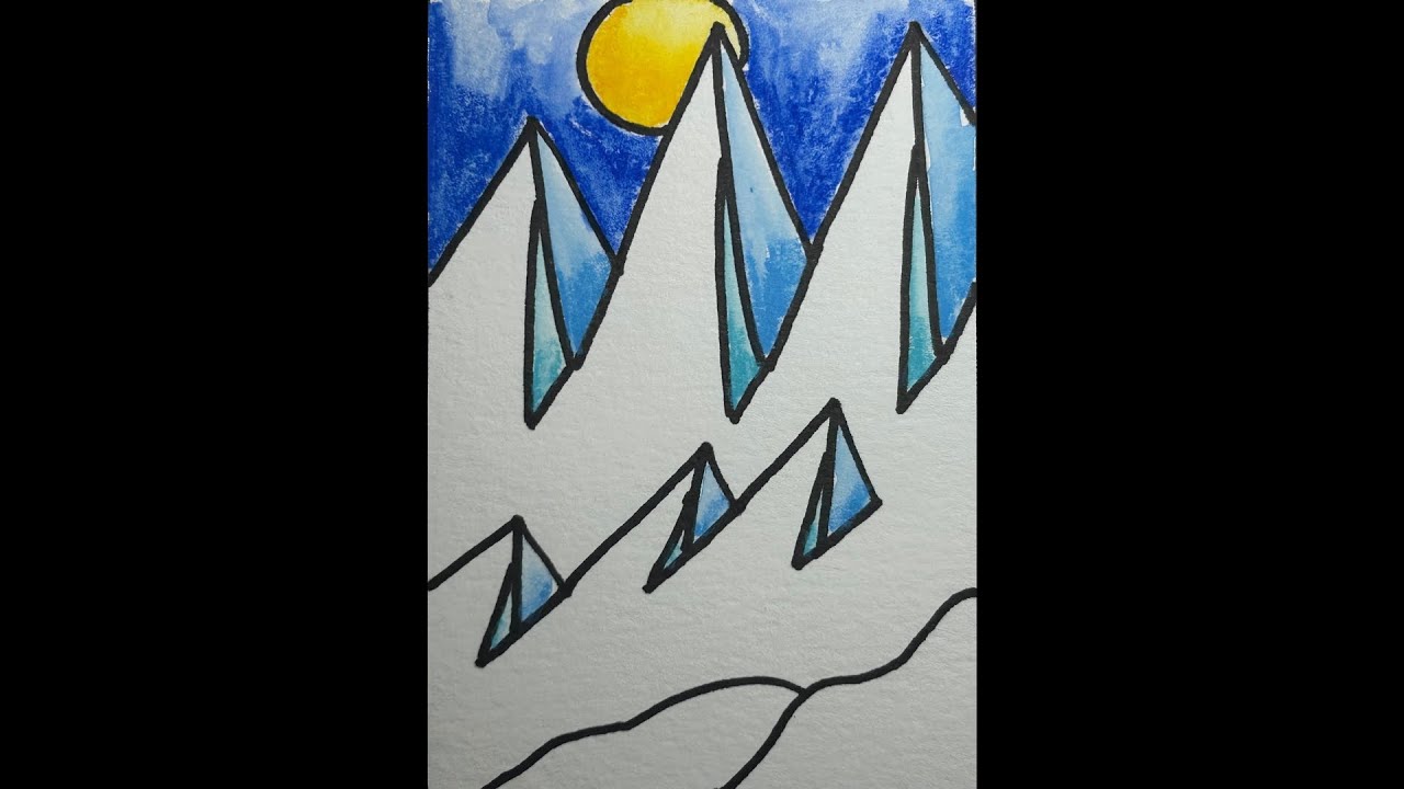 How To Paint Winter Scenery Easy Step By Step | Painting Polar Landscape For Beginners Very Easy