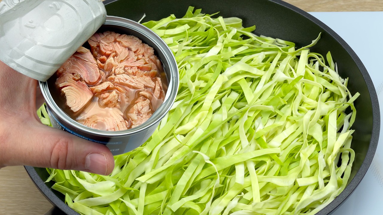 Если у вас дома есть капуста и консервированный тунец, приготовьте это блюдо быстро и легко! # 357