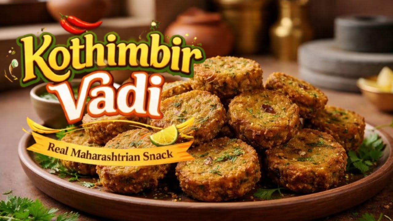 Crispy Kothimbir Vadi Recipe | Authentic Maharashtrian Snack | Perfect Tea-Time Starter