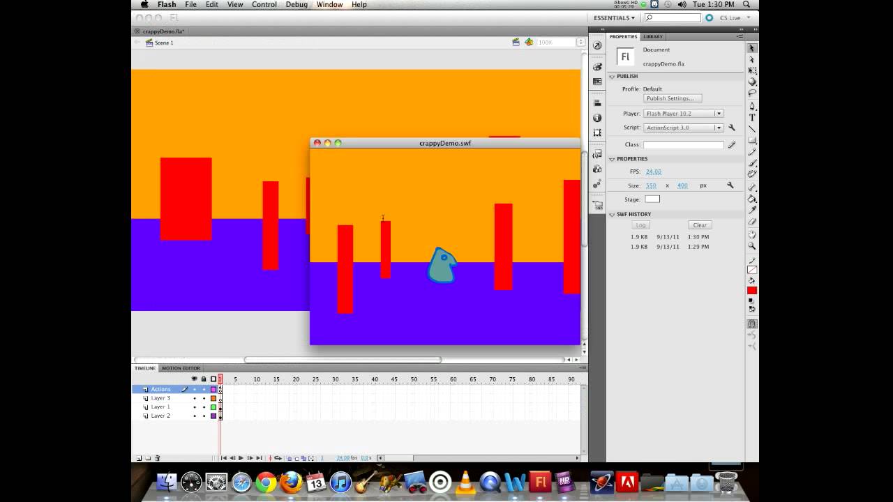 Advanced Flash Class interactive animation part 1 from 09132011