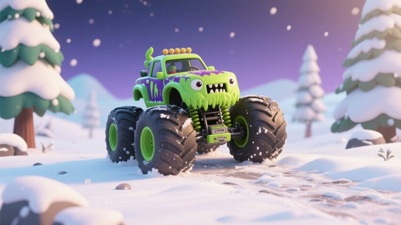 Monster Truck Snowy Adventure | Kids Nursery Rhyme & Fun Song