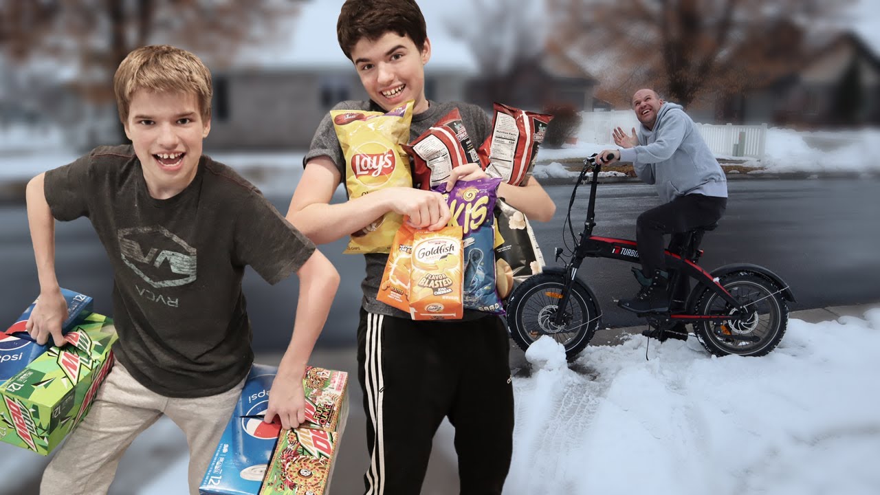 Kids Shop For Our Groceries! Winter Survival Challenge 1