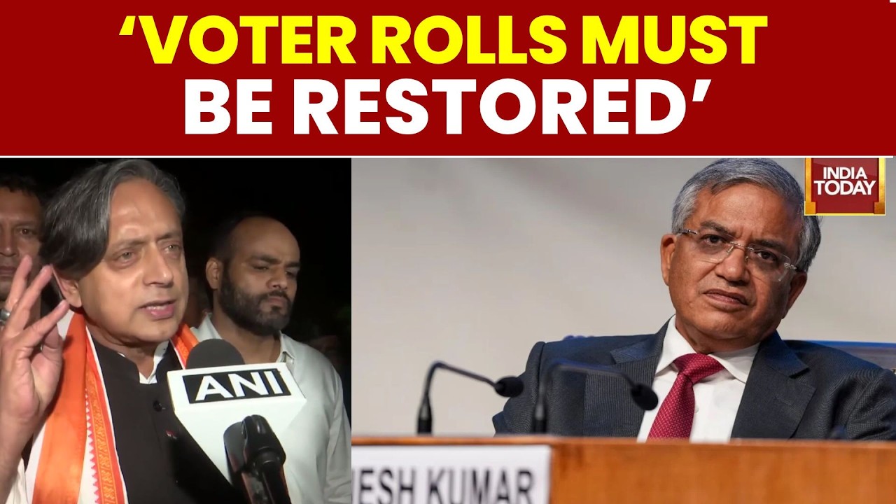 &lsquo;Voter Rolls Must Be Restored&rsquo;: Shashi Tharoor On SIR Controversy | INDIA bloc's Protest March | CEC