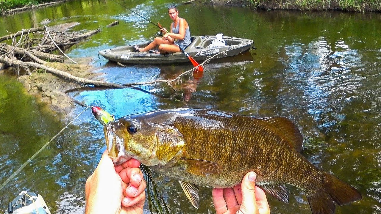 Smallmouth Bass - 43 Fish Morning - Michigan Kayak Fishing: PART 1