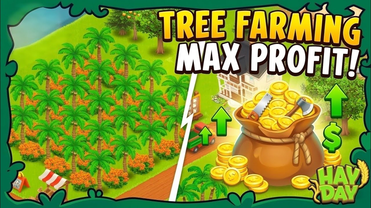Fastest Way to Earn Coins & XP with Tree Farming (Hay Day low level) #hayday 