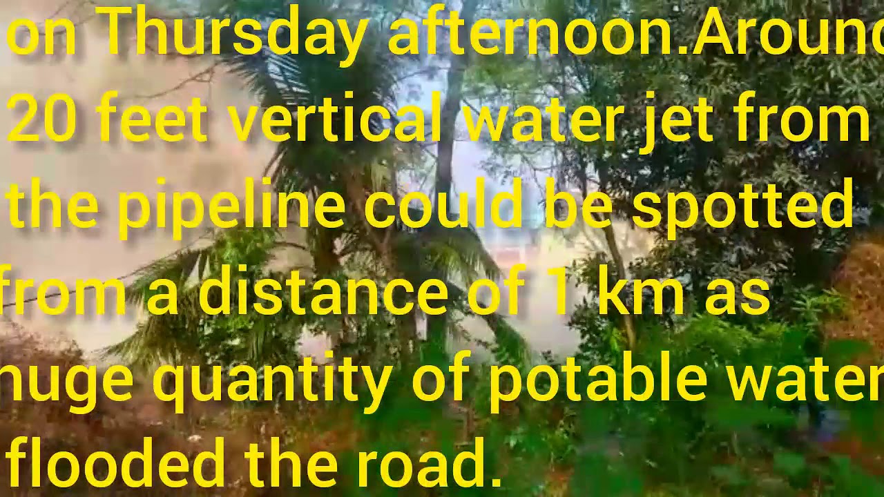 A water pipeline of Cidco's Hetawane dam suffered a major rupture near Dighode village of Uran